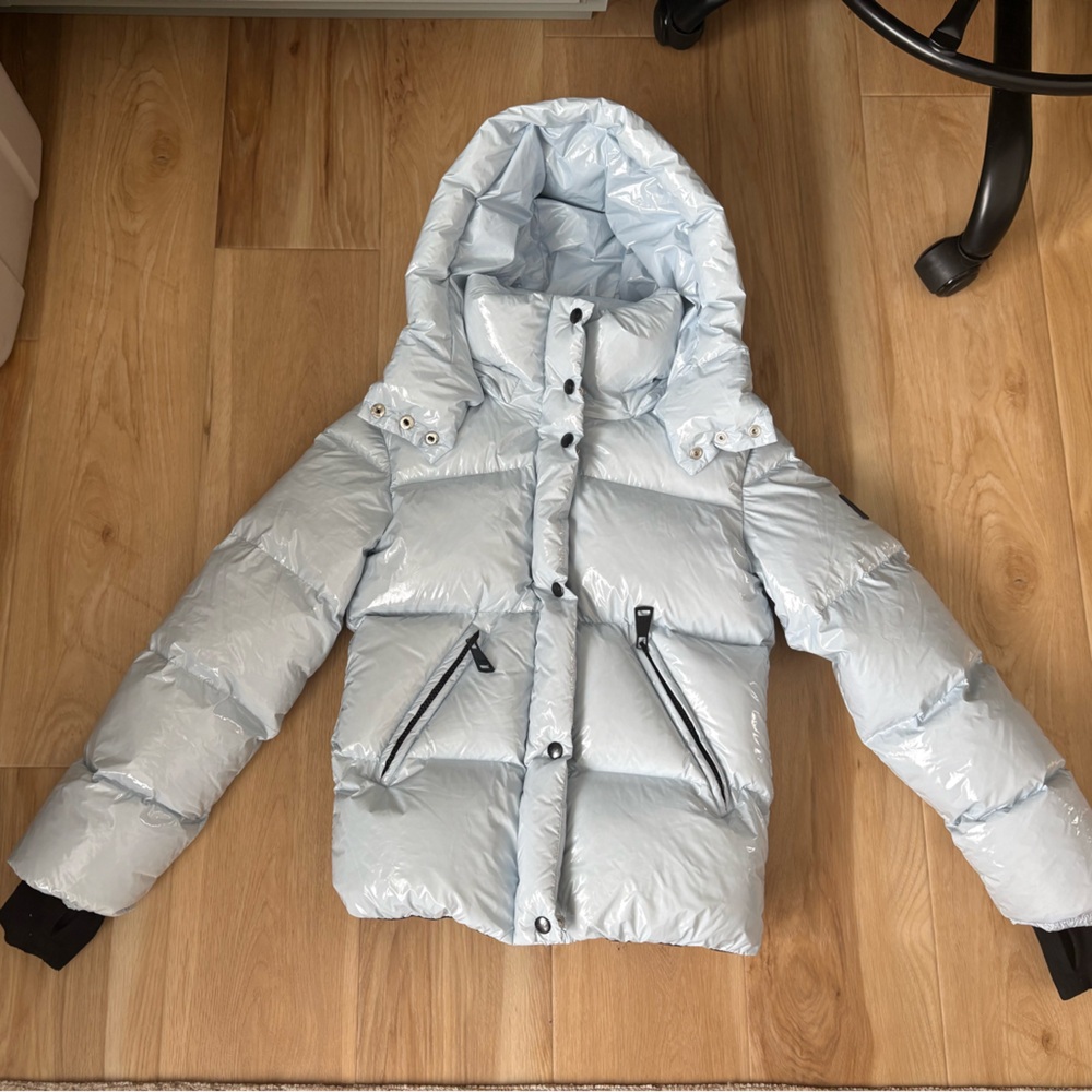 SAM. Shiny Sky Blue Puffer Jacket - Picture 2 of 6